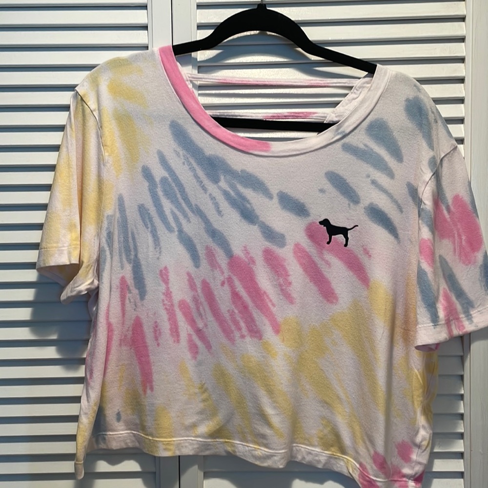 Victoria’s Secret PINK tie dye cropped shirt